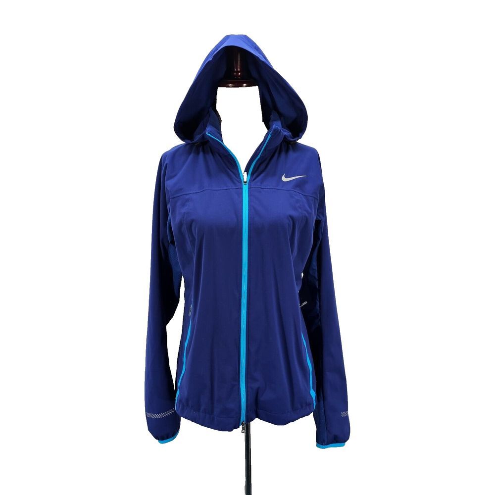 NIKE Shield Jacket Womens Small Running Workout Light Training 645639-455‎ Blue